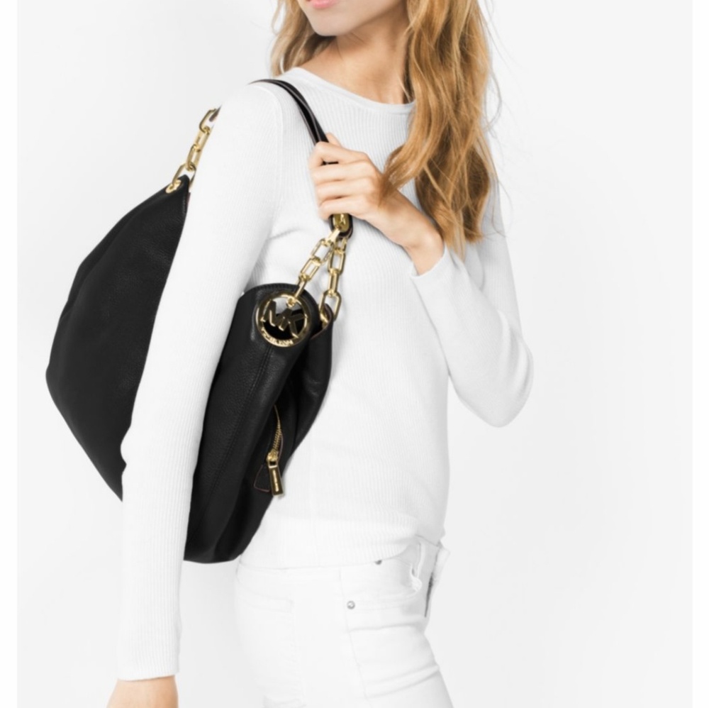 ⚜️MK Fulton Large Leather Shoulder Bag⚜️